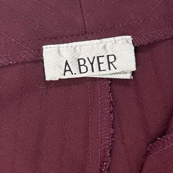 VTG A.Byer Women Sz 9 Wine Red Pinstripe Dress Pant Trouser Office Siren Career - Picture 10 of 16